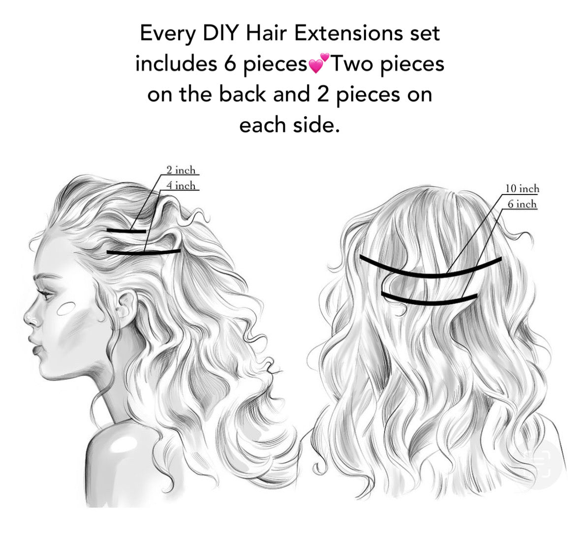 Dark Brown #2 Natural Wave DIY Hair Extensions Home Kit